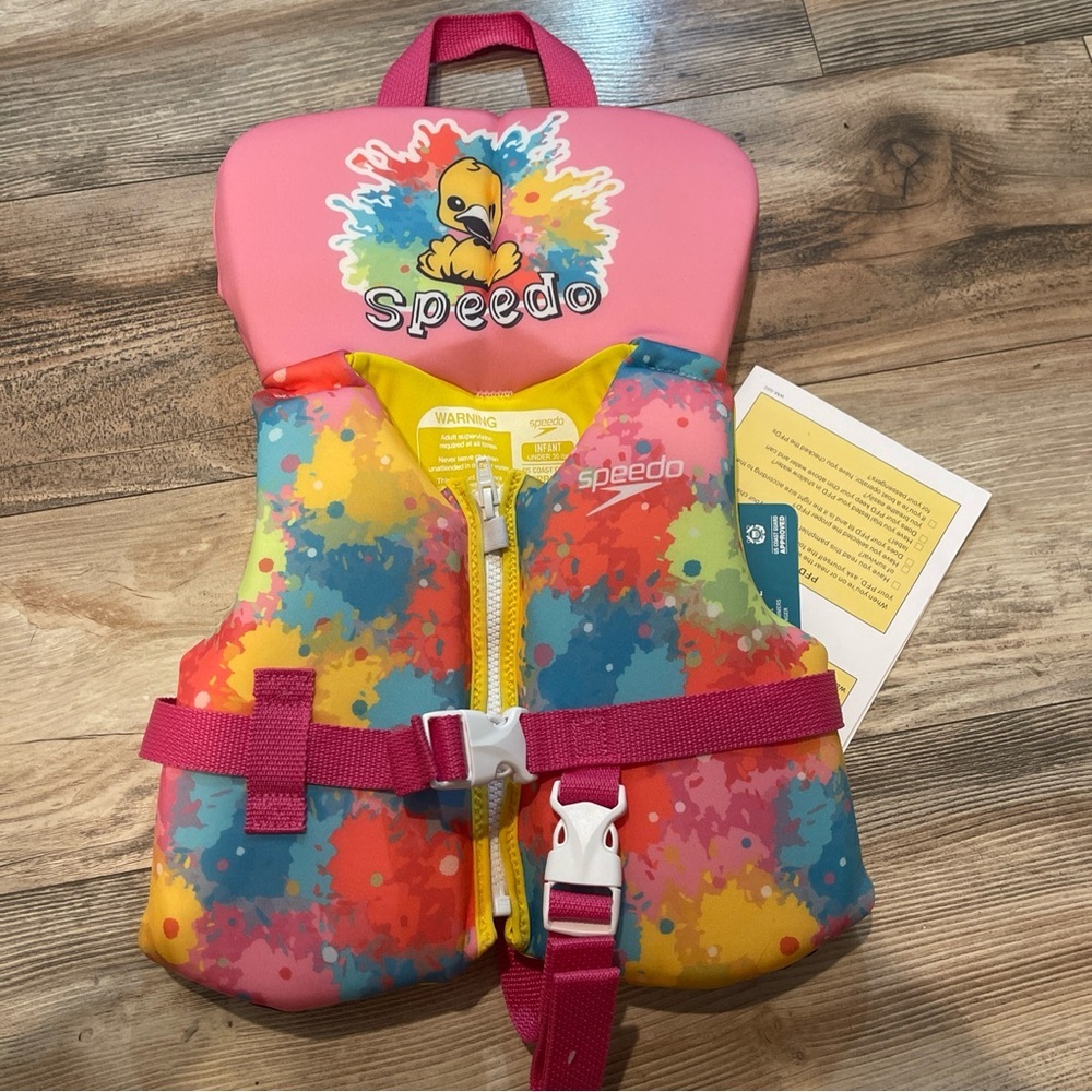Speedo Infant Toddler Girls PFD Life Jacket Vest Type II for Babies Under 30lbs